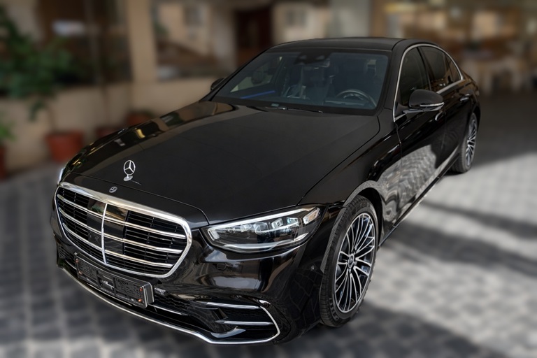 Luxury Mercedes S-Class 2025 black front right side